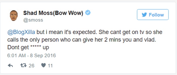 Erica Mena Says Bow Wow is NOT Packing