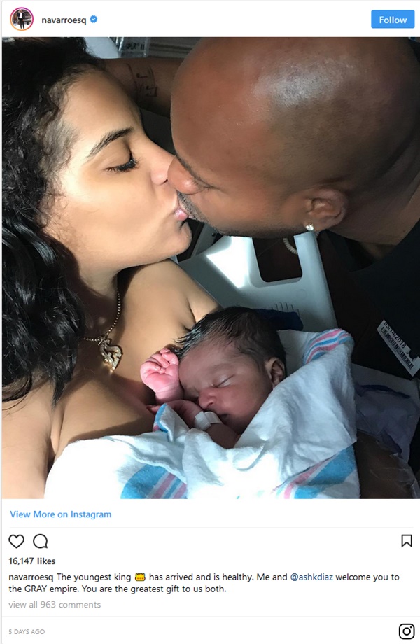 Navarro Gray and Wife Welcome Baby Boy