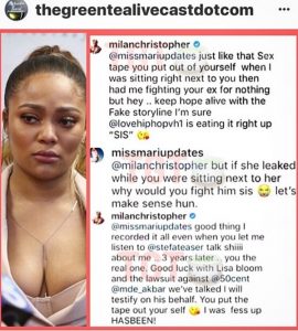 Milan Christopher EXPOSES Teairra Mari For Video Leak