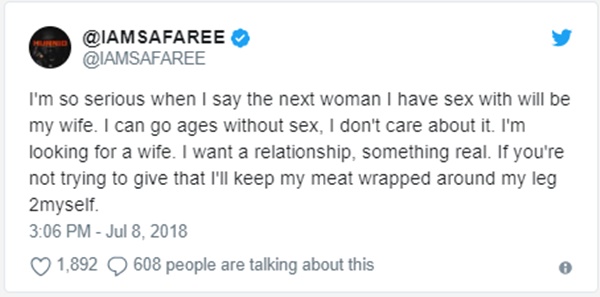 SafarSafaree Vows to be Celibate Until Marriage?ee Vows to be Celibate Until Marriage?