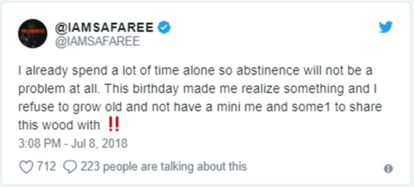 Safaree Vows to be Celibate Until Marriage?